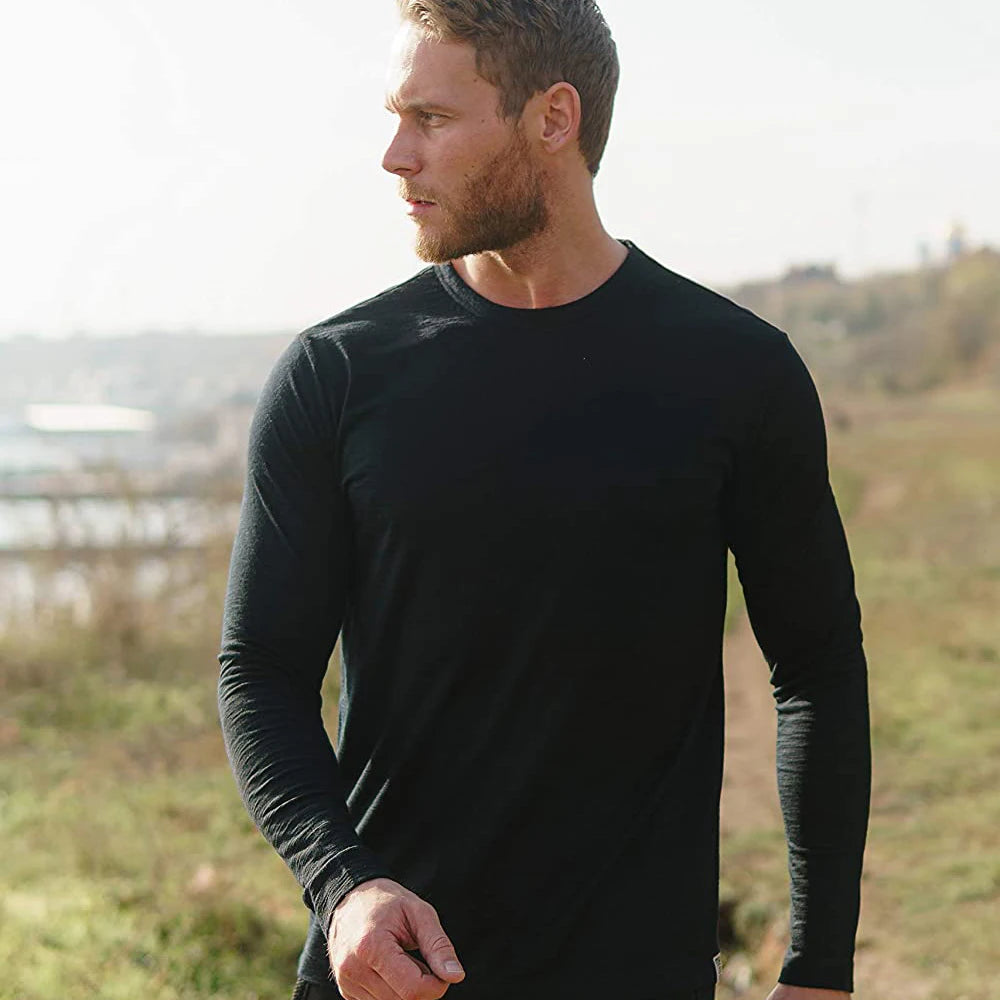 Men's 100% Merino Wool Thermal Long Sleeve Tee