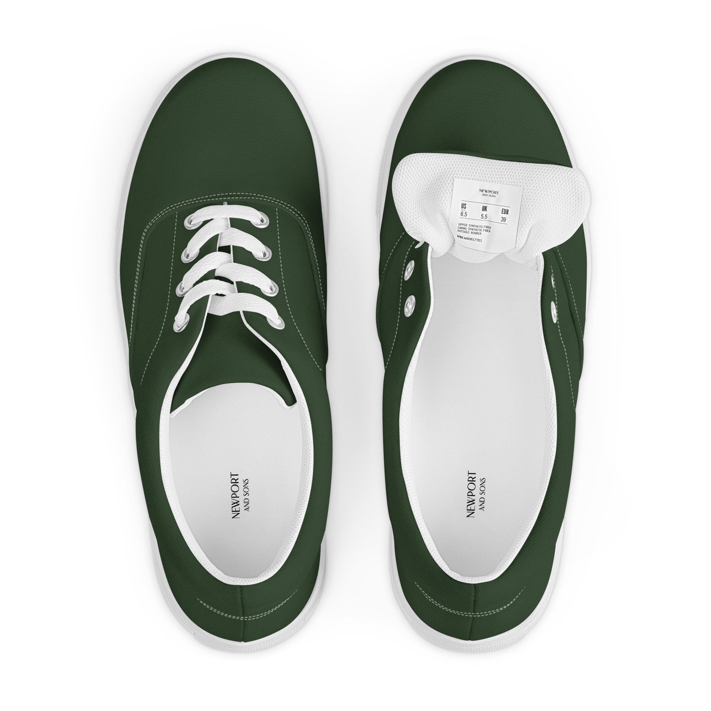 Men’s green lace-up canvas shoes